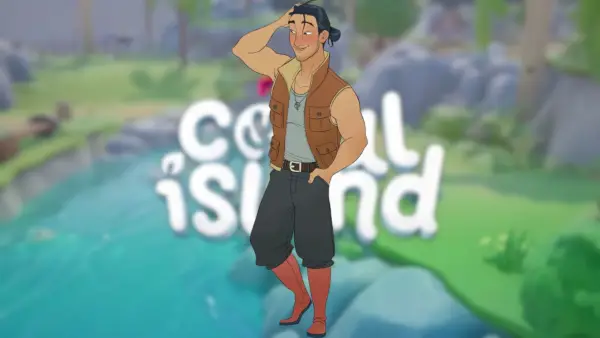 Theo bloost op Coral Island