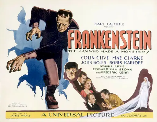 Cartão do lobby para Frankenstein, imagem via Wikipedia