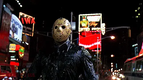 Jason aan het chillen in New York in Friday the 13th Part VIII: Jason Takes Manhattan