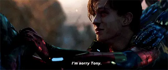 Peter Parker îi spune lui Tony Stark că el