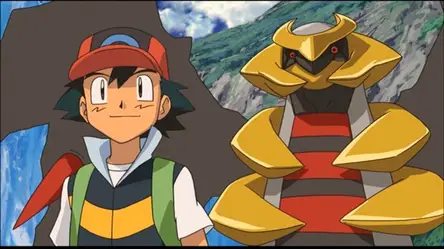 Ash y Giratina en Pokémon