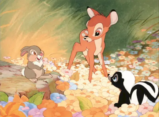 Bambi ar Thumper un Violetu