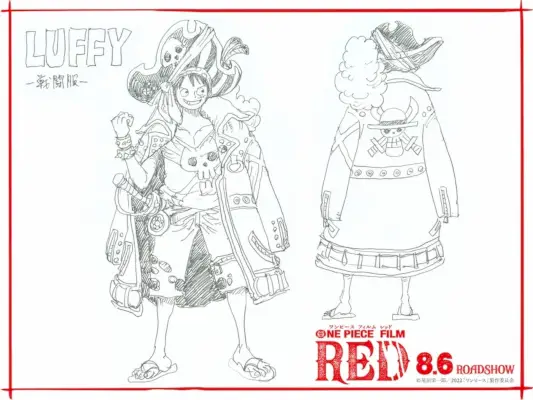 Luffy Climax Costume Artwork for One Piece: Rød