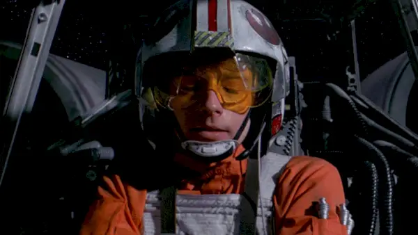 Luke Skywalker a la cabina del seu X-Wing Fighter