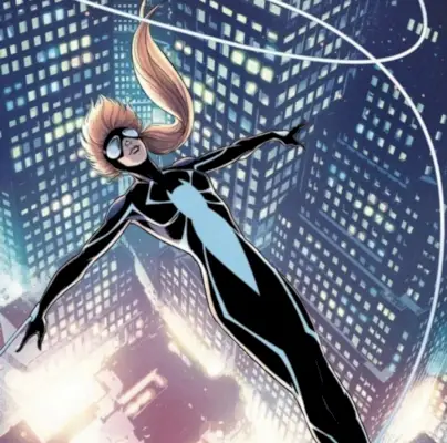 Illustration de couverture d'Anya Corazon dans le rôle de Spider-Girl. Elle