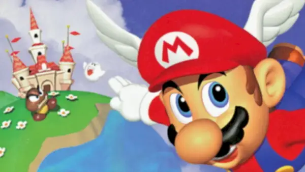 Naslovna kartica Super Mario Bros. Super Showa, kjer Mario in Luigi plešeta v živo.