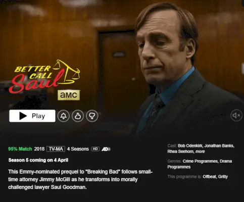 5ª temporada de ‘Better Call Saul’ chegando à Netflix em abril de 2022