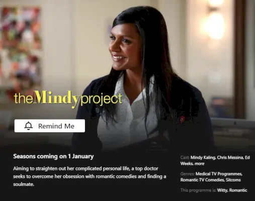 Data de llançament de Netflix per a The Mindy Project.webp