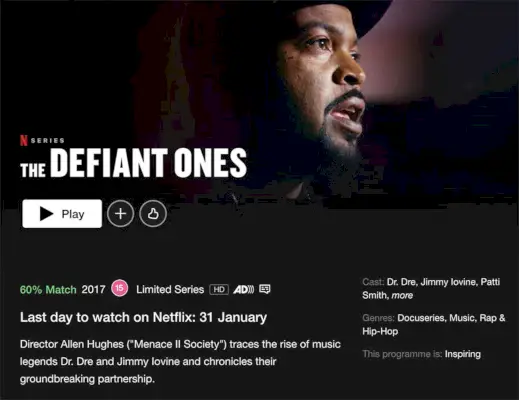 The Defiant Ones Datum uklanjanja Netflix.webp