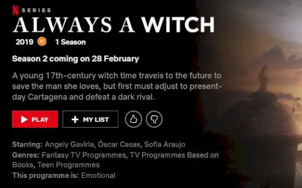 Date de sortie de Toujours une sorcière sur Netflix