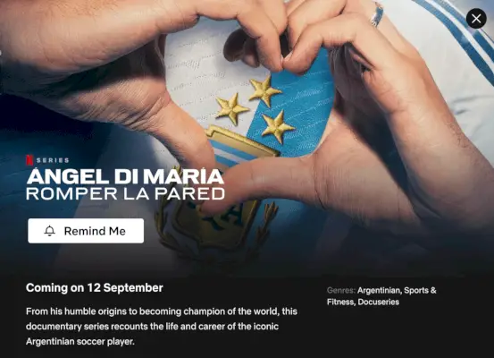 Die Sportdokusserie „Ángel Di María: Romper La Pared“ erscheint im September 2024 auf Netflix