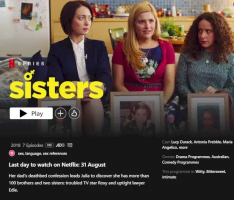 Оригінальна дата видалення Netflix для Sisters Series.webp