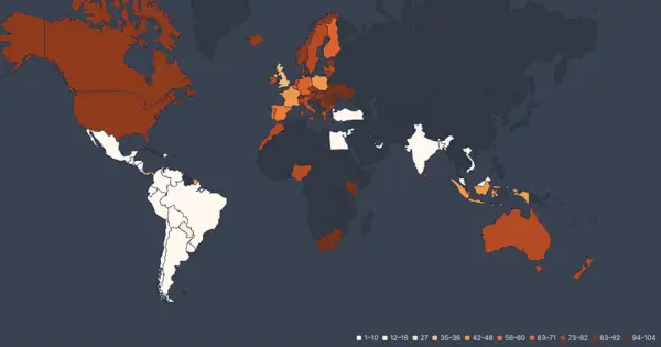 Beliebtheits-Heatmap Globe Partner Track Netflix