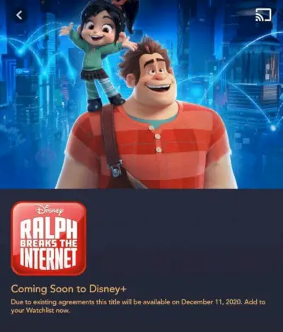 Ralph niszczy Internet Disney Plus w grudniu