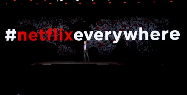 Reed Hastings na oznámení Netflix Everywhere