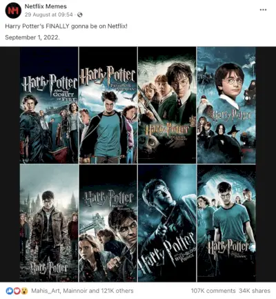 Ne, 'Harry Potter' ne bo na Netflixu septembra 2022