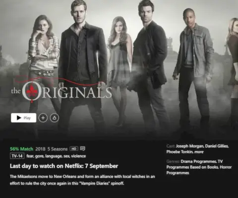 L'avís d'eliminació d'originals a Netflix