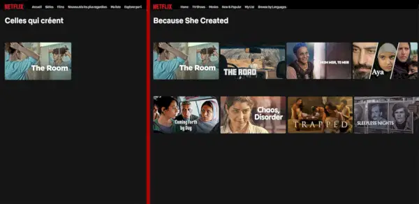 Arapski filmovi dostupni na Netflixu u Francuskoj u odnosu na druge regije.webp