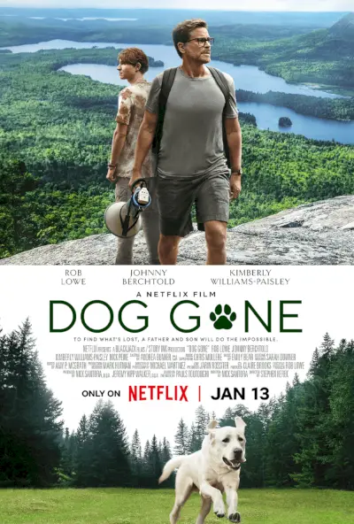 Film Dog Gone Netflix prihaja na Netflix januarja 2023. Plakat