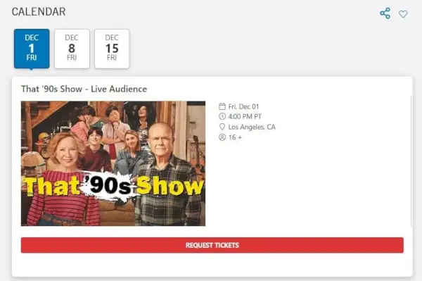 Live-Publikumskarten für die zweite Staffel der That 90s Show