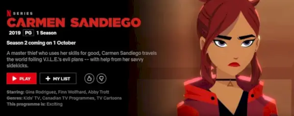 2 sezono išleidimo data Carmen Sandiego