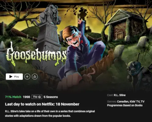 Data de remoção de Goosebumps no Netflix.webp