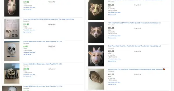 Aukcje w serwisie eBay dla przeklętych rekwizytów