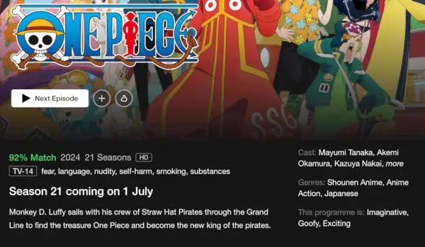 One Piece Anime Finishman Island parādīsies Netflix 2024. gada jūlijā