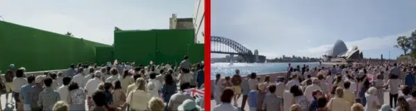 The Crown Sydney avant et après le tournage Vfx