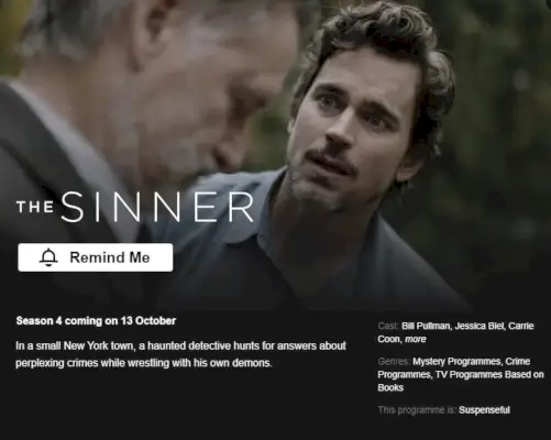 „The Sinner Netflix“ 4 sezono išleidimo data