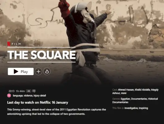 Netflixov dokumentarac 'The Square' nagrađen Emmyjem planiran za uklanjanje