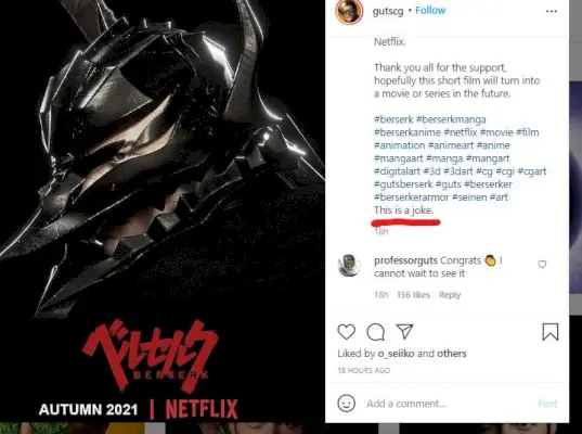 Netflix producerar inte en berserkfilm