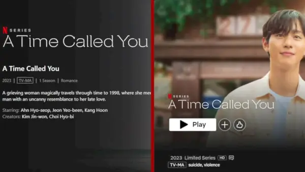 „K Drama“ ribota serija „Netflix A Time Called You“.