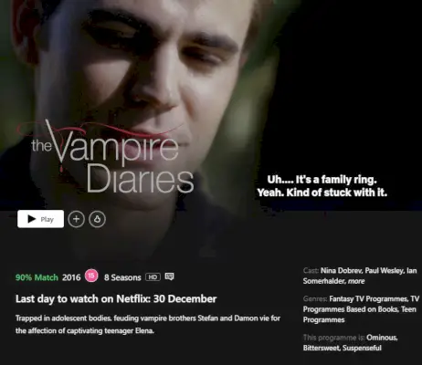 Borttagningsdatum för The Vampire Diaries Netflix Uk.webp