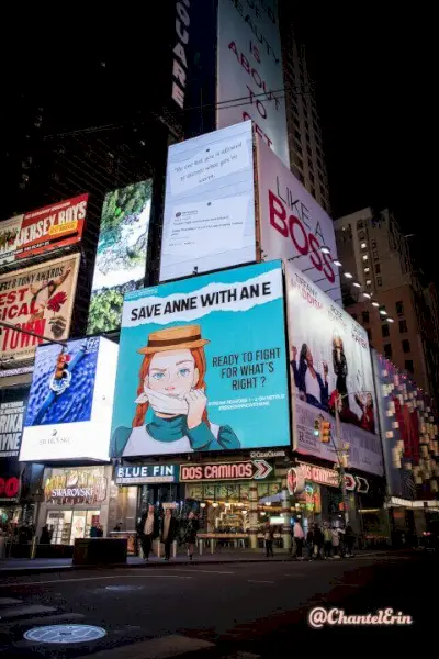 Anne met een E New York Billboards 2 geschaald