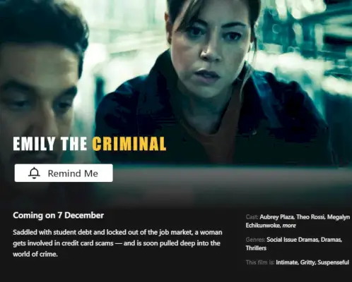 Netflix-Seite für Emily The Criminal.webp