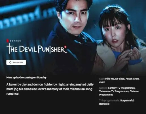 Pagina Netflix per The Devil Punisher