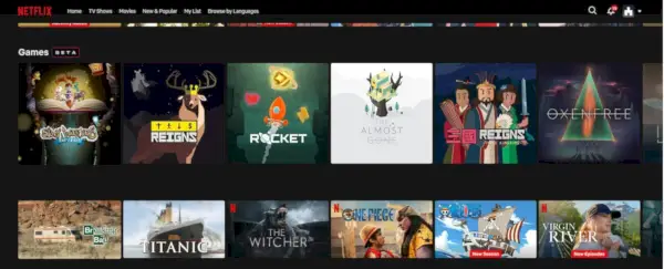 Ligne bêta des jeux Netflix sur le site Web