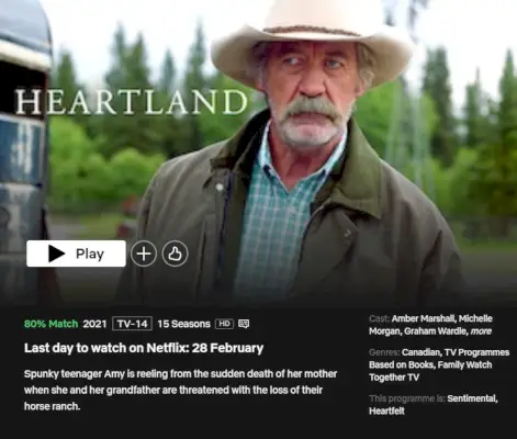 Datum der Entfernung von Heartland Netflix Canada.webp