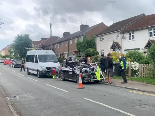 0 Rowan Atkinson Filming Man Vs Bee In Bovingdon 7