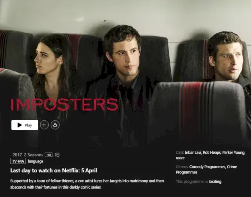 Datum odstranitve Imposters, prikazan na Netflix.webp