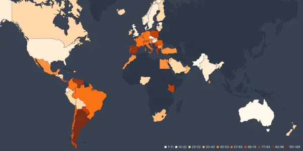 Carte de popularité de l'intimité Flixpatrol 22 juin 2022