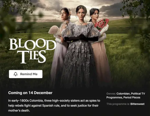 Telenovela Blood Ties, serija december 2022 Netflix.webp