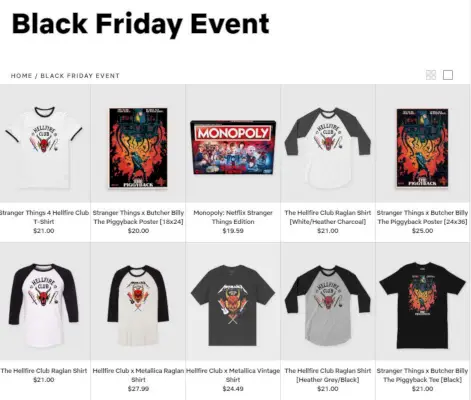 Pagina delle offerte del Black Friday Netflix Shop.webp