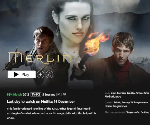 Datum odstranitve Merlina je prikazan na Netflix.webp