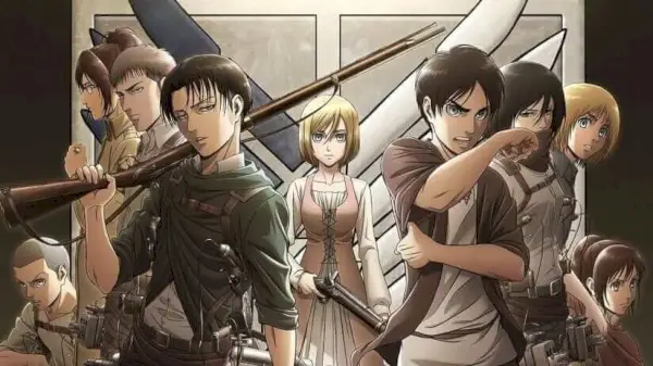 Attack On Titan kauden 3 hahmojen juliste