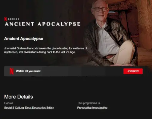 Ancient Apocalypse Netflix stran