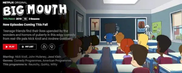 Fecha de lanzamiento de la temporada 3 de Big Mouth Otoño de 2019