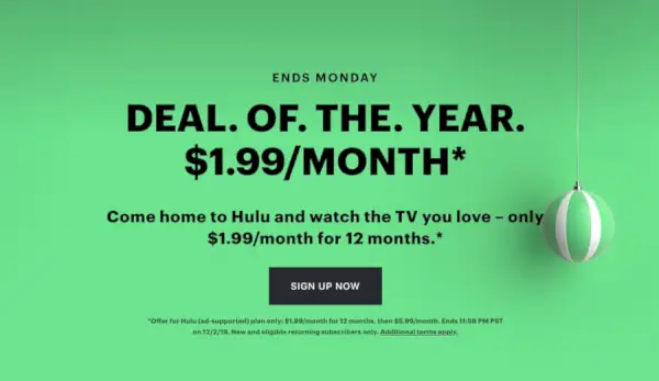 Hulu Black Friday-tilbud