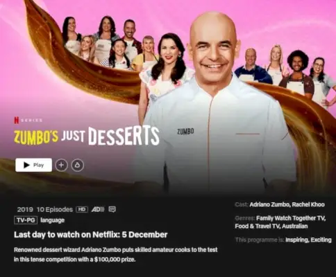 Fecha de eliminación de Zumbos Just Desserts en Netflix